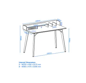 Memphis Office Writing Desk in Grey