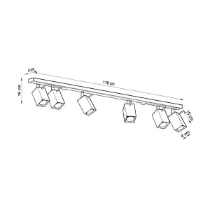 Merida Steel Grey 6 Light Classic Ceiling Light