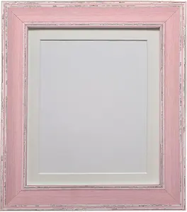 Scandi Distressed Pink Frame with Ivory Mount for Image Size 30 x 40 CM