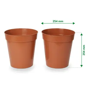 Verve Lei Terracotta Plastic Grow pot (Dia) 25.4cm, (H)27cm, 9.03L