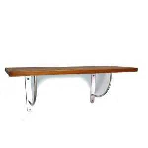 Solid Pine Rustical Shelf Dark Oak with LUK02 Bracket 25x110cm