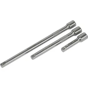 Premium 3 Piece Steel Extension Bar Set with Spring-Ball Retainers