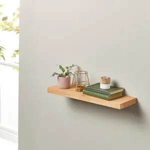 Off the Grain Oak Floating Shelf made from Solid Wood - 80cm Length