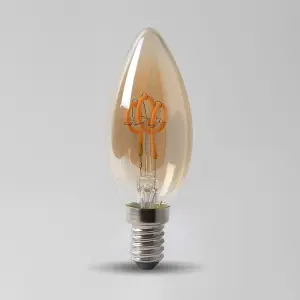 2w E14 SES Vintage Edison Candle LED Light Bulb 1800K T-Spiral Filament High CRI Dimmable - SE Home