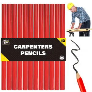 SOL 12pk Work Pencils for Builders, Carpenters Pencils for Marking, Electrician, Tradesman, Joiners Pencil, Construction Pencil