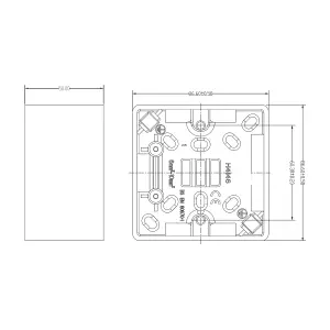 LAP 1 gang 46mm Pattress box