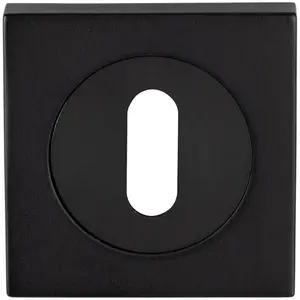 Square Lock Profile Escutcheon 51 x 51mm Concealed Fix Matt Black