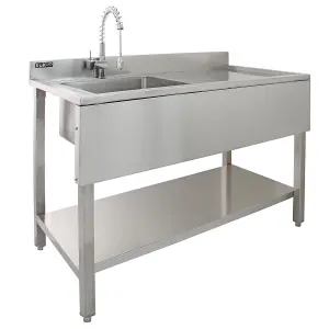 Science Lab Laboratory Sink Stainless Steel Single Bowl Right Hand Drainer