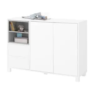 120 Cm Wide 2 Drawer Sideboard White/Grey