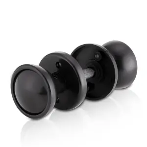 XFORT Black Rim Mortice Knob Set, Plastic Rim Lock Knobs, Door Knob Handles