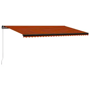 Berkfield Manual Retractable Awning with LED 600x300 cm Orange and Brown