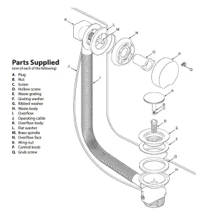 SPARES2GO Bath Waste Combination Plug 40mm 1.5" Overflow Pop Up Trap (Chrome Silver)