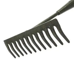 JCB 12 Teeth Heritage Garden Rake, Heavy-duty Carbon Steel and Ash Wood Shaft JCBHGR01