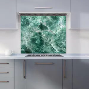 Light Green Quartz Effect Premium Glass Kitchen Splashback W600mm x H600mm