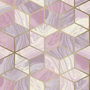 Rasch Portfolio Marble Squares Grey Wallpaper