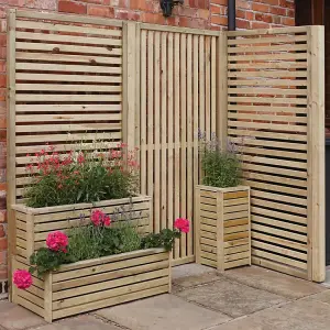 Rowlinson Garden Creations Horizontal Slat Screens Pack of 2