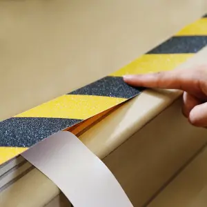 Non Slip Tape Roll Pro Standard Grade -Indoor/Outdoor Use by Slips Away - Yellow/Black  Hazard 50mm x 18m