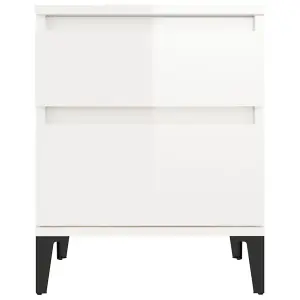 Berkfield Bedside Cabinet High Gloss White 40x35x50 cm