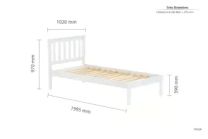 Birlea Denver Single Bed Frame In White