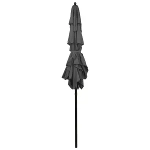 Berkfield 3-Tier Parasol with Aluminium Pole Anthracite 2x2 m