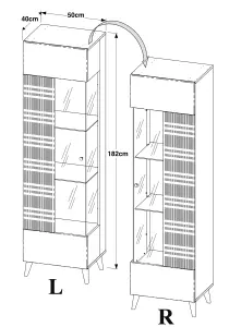 Furneo High Gloss & Matt White Living Room Set TV Stand Display Cabinet Sideboard Azzurro8/12/14 White LED Lights