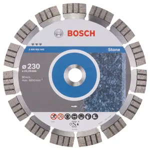 Bosch Professional Diamond Cutting Disc - Best for Stone - 230mm x 22.23mm x 2.4mm x 15mm