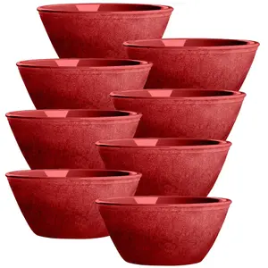 Purely Home Potters Reactive Glaze Red Melamine Bowls - Set of 8