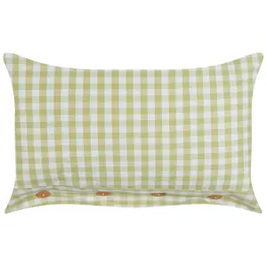 Set of 2 Cushions TALYA 40 x 60 cm Checked Olive Green