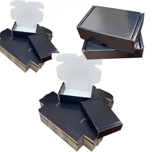 100 x Shiny Black (10" x 7" x 3") Coloured Cardboard Postal Shipping Mailing Die Cut Boxes