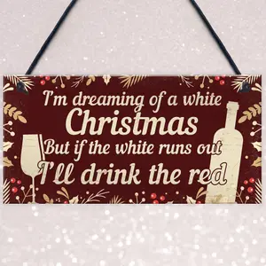 Red Ocean Funny Sign Hanging Plaque Christmas Decoration Xmas Friendship Wine Gift