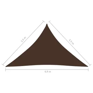 Berkfield Sunshade Sail Oxford Fabric Triangular 3.5x3.5x4.9 m Brown