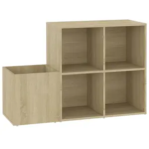 Berkfield Hall Shoe Cabinet Sonoma Oak 105x35.5x70 cm Engineered Wood