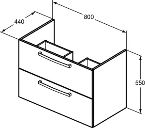 Ideal Standard Tempo Gloss Lava Grey Wall-mounted Bathroom Vanity unit (H) 550mm (W) 800mm