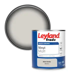 Leyland Trade Vinyl Matt Walls & Ceilings Emulsion Paint Silent Smoke (PPG1025-2) 1L