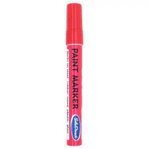 Oil-based Paint Marker Pen Permanent for Tyres Rubber Stone Leather Fabric Plastic Glass (Red)