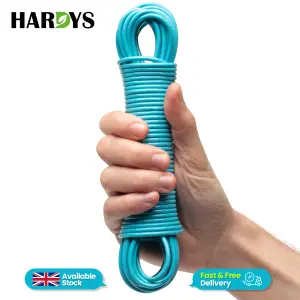 Hardys Clothes Washing Line - PVC Coated with Steel Core, Outdoor & Indoor Suitable Clothes Line, 80kg Capacity - 15m, Blue