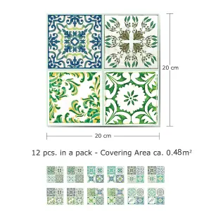 Walplus Turkish Green Mosaic Tile Stickers PVC