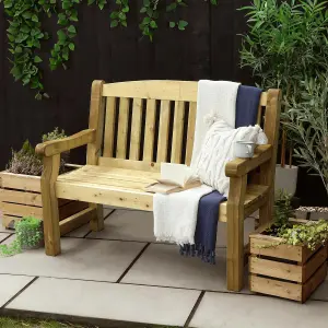 Waltons 2 Seater 4ft Garden Bench Pressure Treated Outdoor Seating