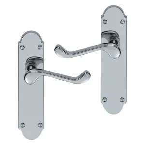 Intelligent Hardware - Internal Door Handle - Chelsea - Lever on Backplate - Lever Latch Furniture -  Chrome