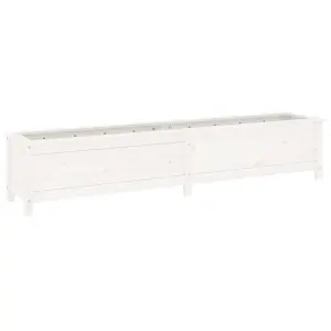 Berkfield Garden Raised Bed White 199.5x40x39 cm Solid Wood Pine