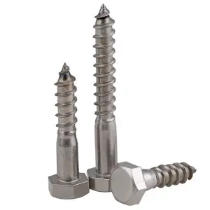 M8 8mm Coach Screws Length: 60mm ( Pack of: 20 ) HEX Hexagon Head Lag Bolts Wood Screws Steel Zinc Plated DIN 571