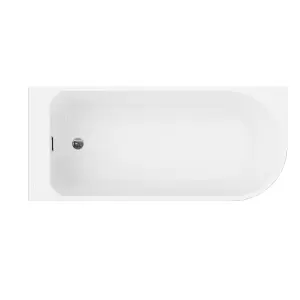 GoodHome Gloss White Back to wall Acrylic J-shaped Left-hand Bath (L)1700mm (W)750mm