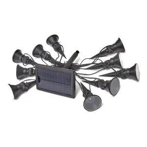 Smart Solar Multispot Black Spike Solar-powered 5lm LED Outdoor Ground light, Set of 10