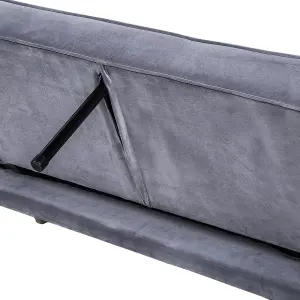 Beliani Retro Sofa Bed VISNES Grey Velvet