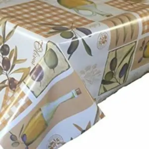 Just So Home PVC Wipeable Tablecloth Olives (Round 135cm )