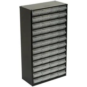 305 x 155 x 555mm 48 Drawer Parts Cabinet - BLACK - Wall Mounted / Standing Box