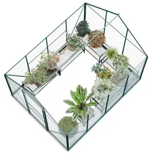 BillyOh Rosette Hobby Aluminium Polycarbonate Greenhouse - 6x8 Green