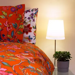 Rufus Cotton Blend, Polyester Floral Duvet Cover Set with Pillowcases Orange / Single - 1 Standard Pillowcase