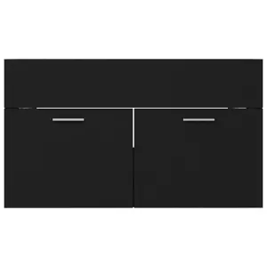 Berkfield Sink Cabinet Black 80x38.5x46 cm Engineered Wood