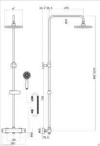 Nes Home Premier Exposed Led Round Thermostatic Mixer Shower Valve Tap Chrome Bathroom